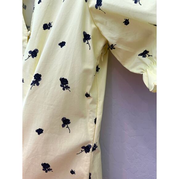 CRAS | Tuva Yellow Floral Ruffle Button Midi Dress NWT | Medium - Picture 5 of 10